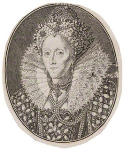 NPG D42191; Queen Elizabeth I by Simon de Passe, after  Isaac Oliver